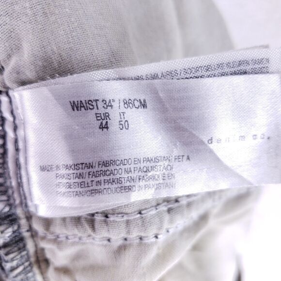 Denim Co Jean Shorts Denim Cotton Mens SZ 34 Blue Yellow VTG 90s Button Fly Y2K - Picture 11 of 12